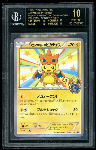 2013-17 Mega Tokyo's Pikachu Pokemon Center XY JP Promo BGS 10 Black Label