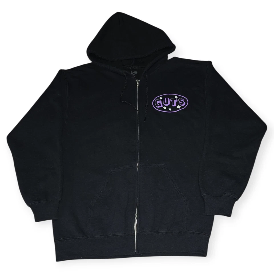 Sudadera con Capucha Olivia Rodrigo Guts Piernas Cremallera Negra Mercancía Oficial Negra M Foto 3 de 4