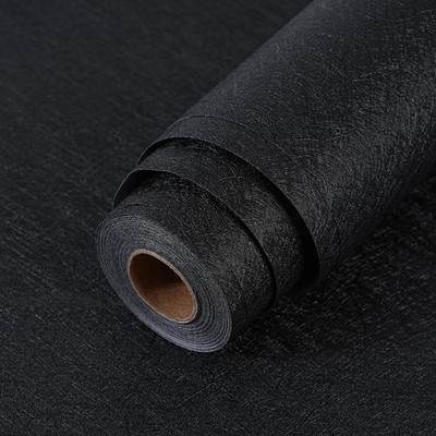 Removable Wallpaper, Easy to Apply, Table Door Decor, Black Silk, Black