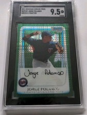 2011 Bowman Chrome Jorge Polanco 1st Green X-Fractor Card No.BCP159 SGC 9.5 MT+