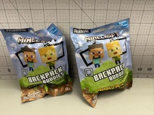 Minecraft Mystery Backpack Hanger Buddies Keyring Keychain Paladone Lot Of 2