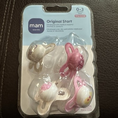 MAM Original Start Newborn Baby Pacifier (0-3 months) Pack Of 4 Pink
