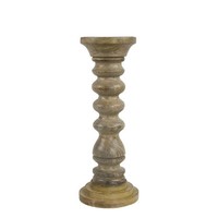 INNA-Glas KerzenstäNder Seraphine, Aus Mangoholz, Braun, 30Cm, Ø11Cm