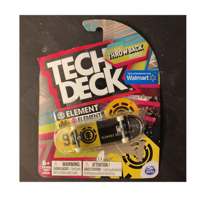 Tech Deck Throwback Series Element Fingerboard, Black/Yellow, Walmart Exclusive