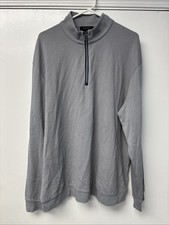 Bugatchi Quarter Zip Sweater Grey Gray Long Sleeve Pullover Men's Size XXL