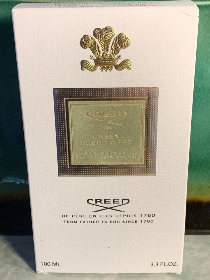 CREED GREEN IRISH TWEED COLOGNE 100 ML EMPTY BOX NO BOTTLE CLEAN VG - Image 2 of 4