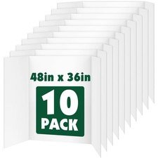 10 Pack Trifold Poster Board, 36in x 48in Corrugated 36''x48''-10P, White