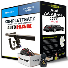 Für AUDI A6 Allroad Typ 4B Anhängerkupplung abnehmbar +eSatz 7pol 00-05 NEU