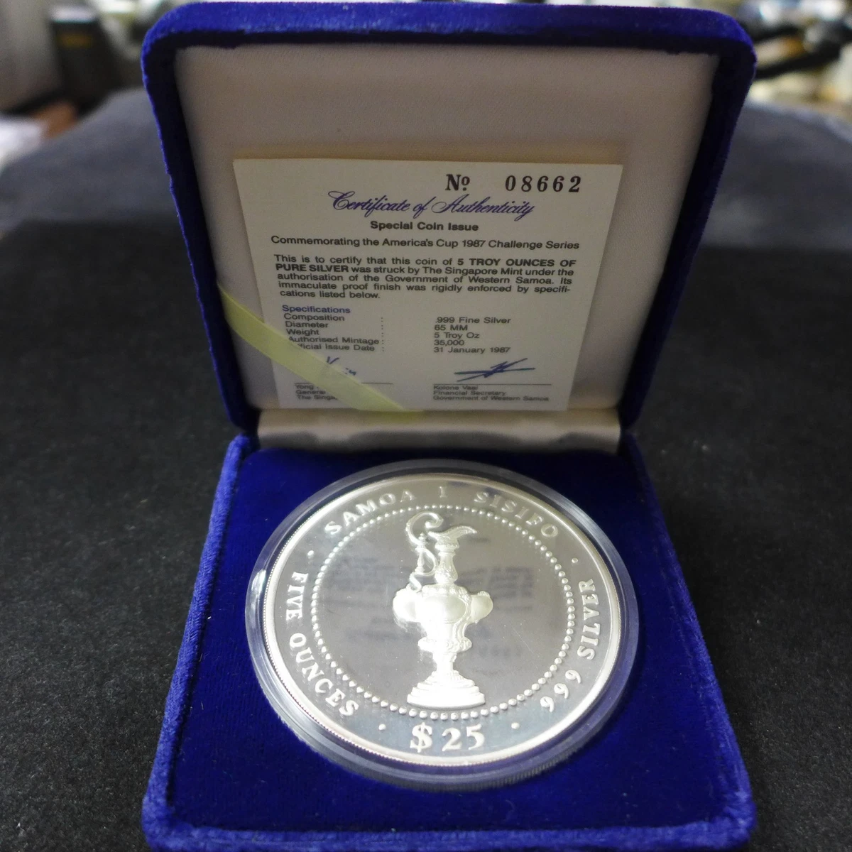 The Singapore Mint Silver Bullion 5 oz Precious Metal Content per