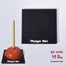 Plunger Tray - Fast-Drying Air Mat for Toilet Plunger Storage - Catches Drips