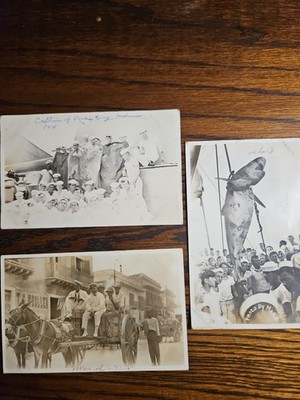 1914 Veracruz Mexico US Navy Sailor RPPC Photo Postcard Lot Shark USS Indiana