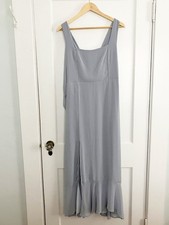 Show Me Your Mumu Grey Claire Square Neck Bridesmaid Cocktail Midi Dress Large