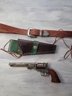 Denix Colt Civil War Revolver Replica Gun Antique Finish W/ Holster and Belt EUC