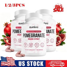 1/2/3X Auniva Pomegranate Extract Capsules, Natural Pomegranate Supplement,60 Ct
