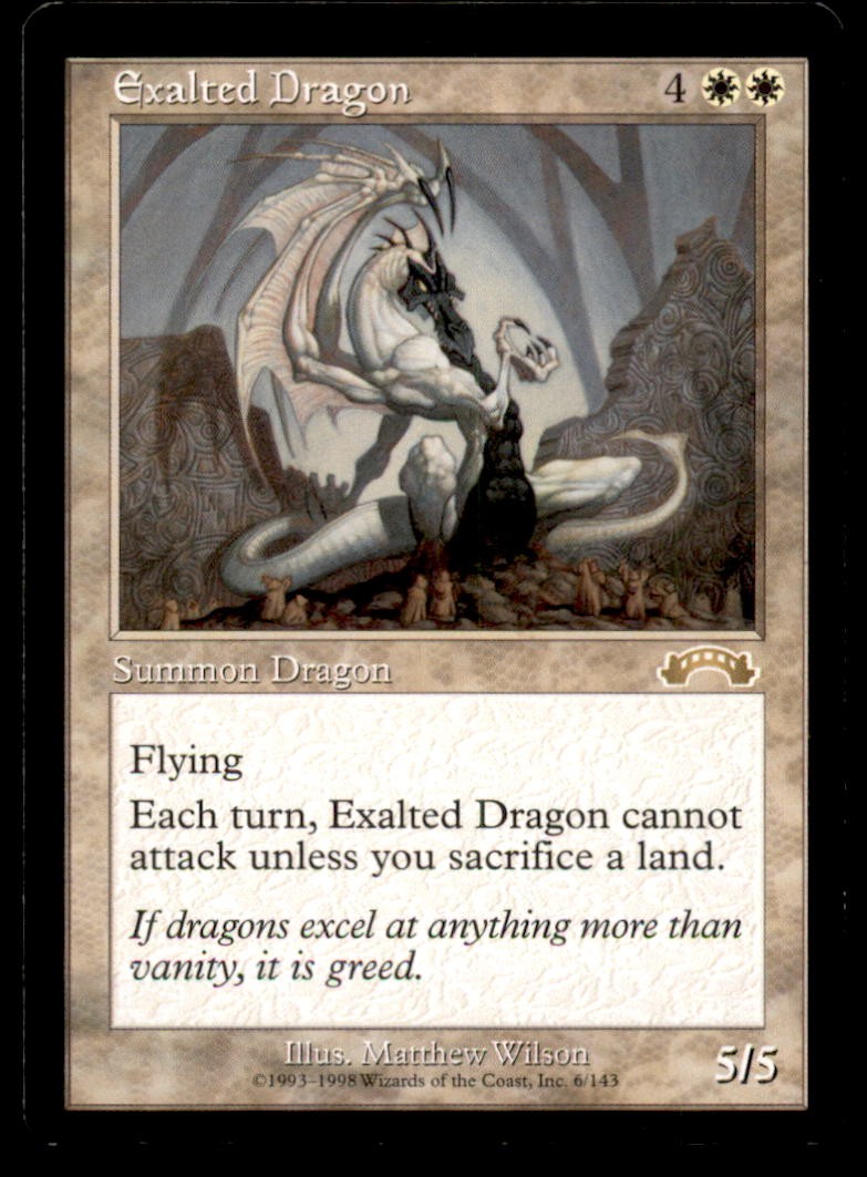 Exalted Dragon LP Light Play Exodus MTG [6255]