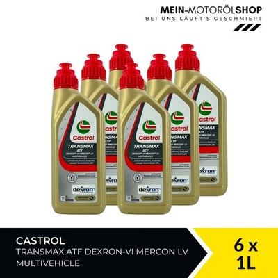 Castrol Transmax ATF Dexron-VI Mercon LV Multivehicle 6x1 Liter = 6 Liter