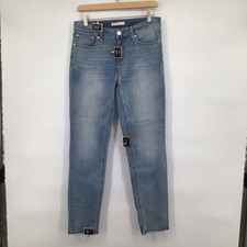 LC Lauren Conrad Jeans Womens 10 Blue Skinny Ankle Button Fly Raw Hem Med Rise