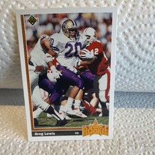 Upper Deck 1991 Star Rookie Greg Lewis Denver Broncos Football Card #22. rookie card picture