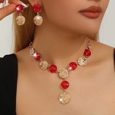 Wedding Bridal CZ Jewelry Set Zirconia Necklace Earrings Set