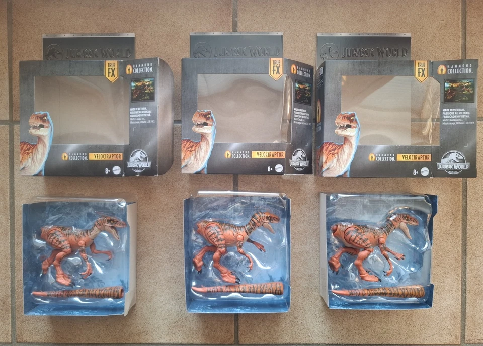 Jurassic World - Velociraptor (Tiger) 3x  Hammond Collection Mattel - Bild 2 von 3