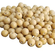95 Cream Beige Ceramic BEADS 10 mm LOT Round new