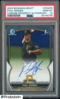 2023 Bowman Chrome Prospect Paul Skenes RC Rookie ON CARD AUTO PSA 10
