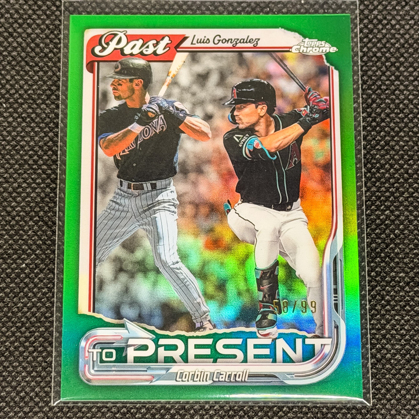 Corbin Carroll / Gonzalez /99 Past to Present Green 2026 Topps Chrome #PTP-12