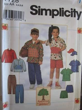 7728 Vintage Simplicity SEWING Pattern Pants Top Shorts Cap UNCUT