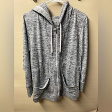Athleta Heather Marled Gray Full Zip Front Jacket Size Medium