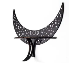 Black Wooden Cresent Moon Shelf