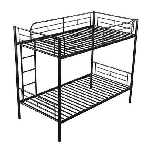 Twin Over Twin Metal Bunk Bed for Kids Adult Children Bedroom with Ladder Black - Picture 13 of 17