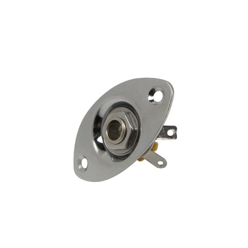 5 PIEZAS Salida de placa de conector ovalado curvo 1/4" Toma de conector cromado para guitarra eléctrica - Imagen 6 de 8
