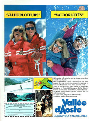 Werbung Advertising 0922 1987 Aostatal Matterhorn Skigebiet Valdorloter