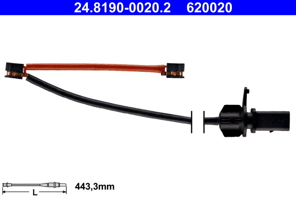 ATE 24.8190-0020.2 Warning Contact, brake pad wear for ,AUDI