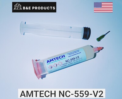GENUINE AMTECH! NC-559-V2-TF NO CLEAN Micro Solder Flux 30cc ROL0 Clear Residue 