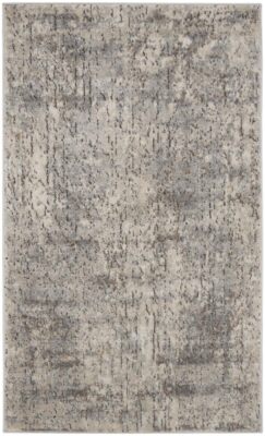 0.9m X 1.5m Beige und Grau Abstrakt Power Webstuhl Nicht Rutsch Fläche Teppich