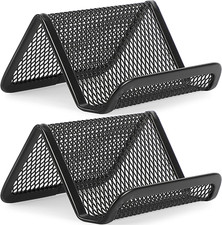 Maxgear Business Card Holder, Mesh Business Card Holder for Desk, Black Metal Bu