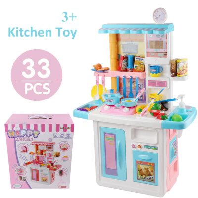 Food Cooking Kitchen Toy Kits With Sound Light For Children Girls Birthday Gift