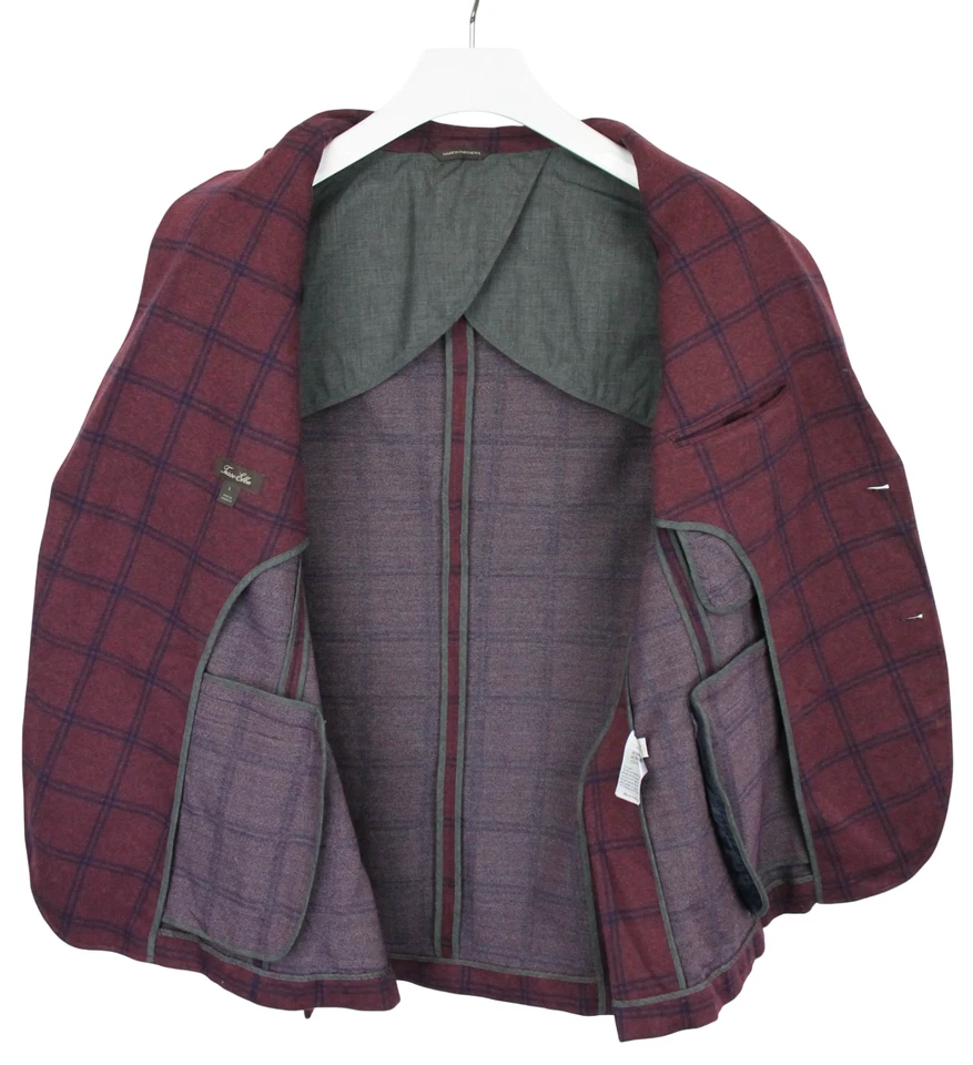 TASSO ELBA  Blazer Men's LARGE Single Breasted Notch Lapel Half Lined Plaid - Image 4 of 4