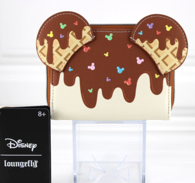 Loungefly Disney Mickey Mouse Ice Cream Mini Zipper Wallet Faux Leather New 2024