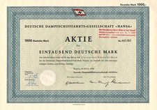 Deutsche Dampfschifffahrts-Gesellschaft HANSA, Branche: Schifffahrt, 1958