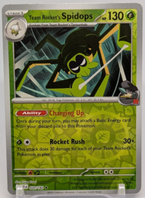 🔥Team Rocket's Spidops 020/182 Holo Rare Destined Rivals Pokemon