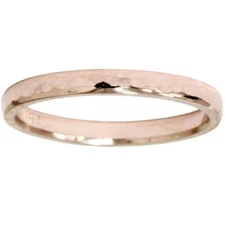 2mm 14K Rose Gold Hammered Stackable Wedding Band