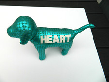 Victoria  s Secret PINK 2009 Metallic Blue HEART  Small Plush Stuffed Dog Y2K