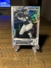 2021 Bowman Chrome Prospects PEDRO LEON Black & White Mini Diamond 1st Bowman