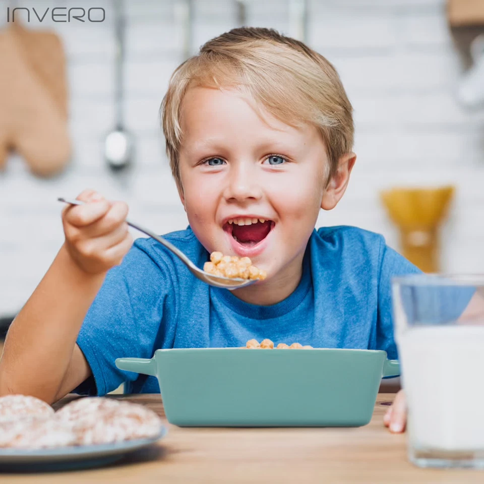 4x Baking Serving Dish Oven to Table Ceramic Mini Stoneware Rectangular Tray Set - Image 4 of 4