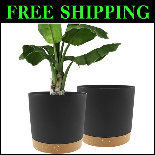 Premium Polypropylene 12-Inch Planter Set - Perfect for Indoor & Garden Decor