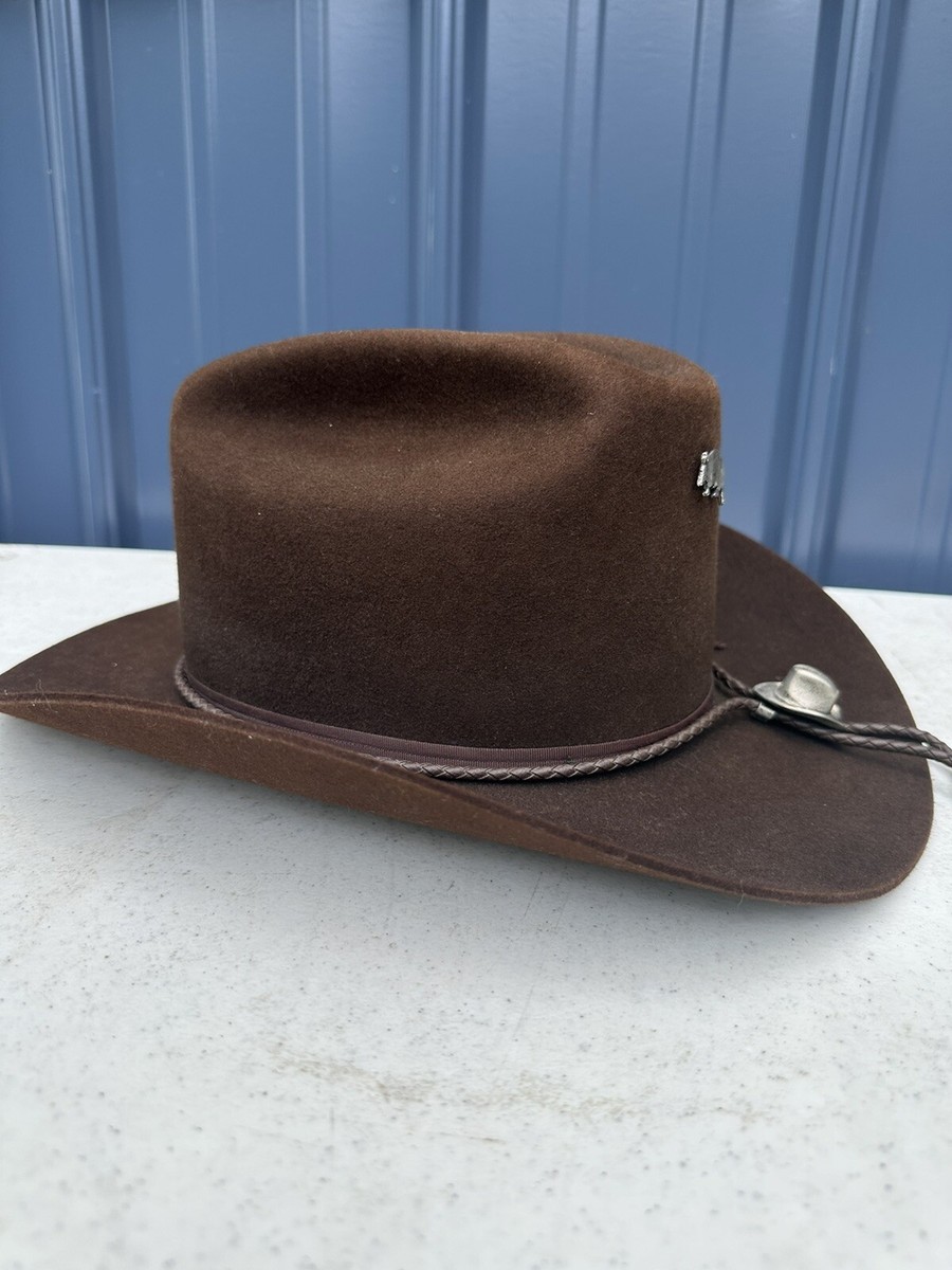 Vintage John B Stetson 3X Beaver XXX Stetson Cowboy Hat Brown - 6