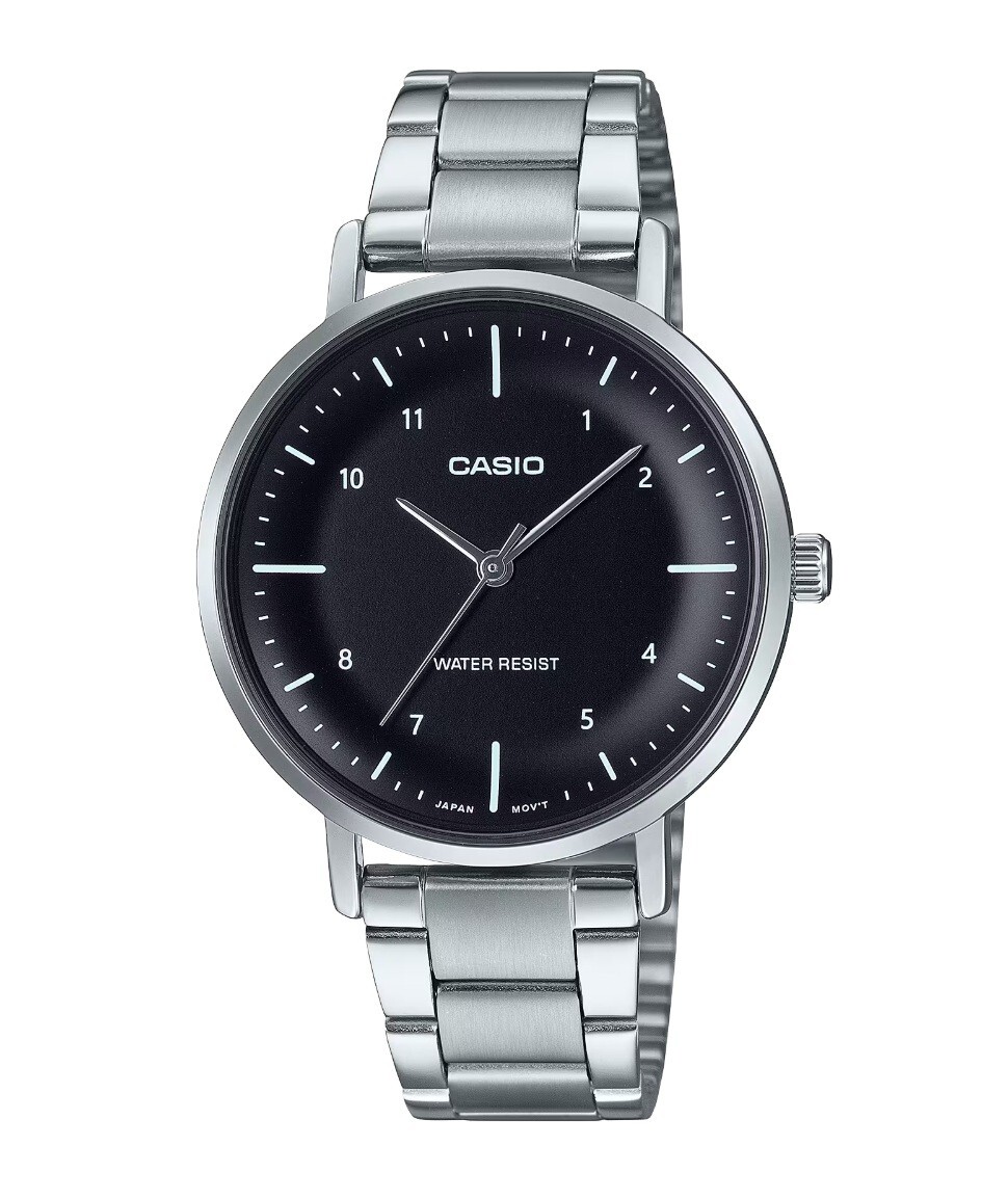 Casio LTP-VT03D-1B Black Analog Minimalist Design Quartz Ladies