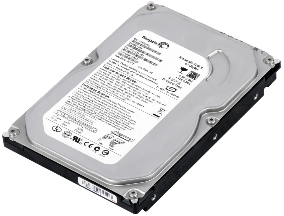 Disk Seagate barracuda 7200.9 ST380211AS 80GB SATA 7200U/Min 2MB 3.5' Pollici - Immagine 2 di 3